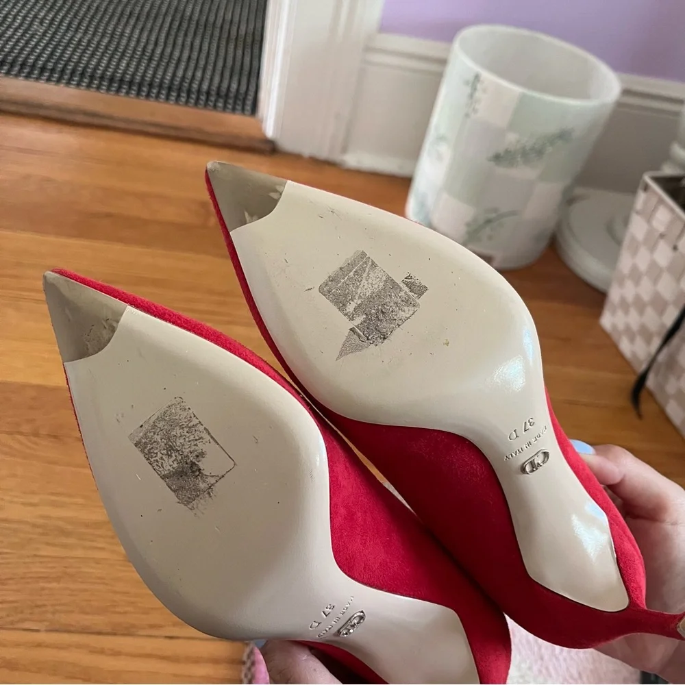 Christian Dior red suede pumps - Picture 2 of 6